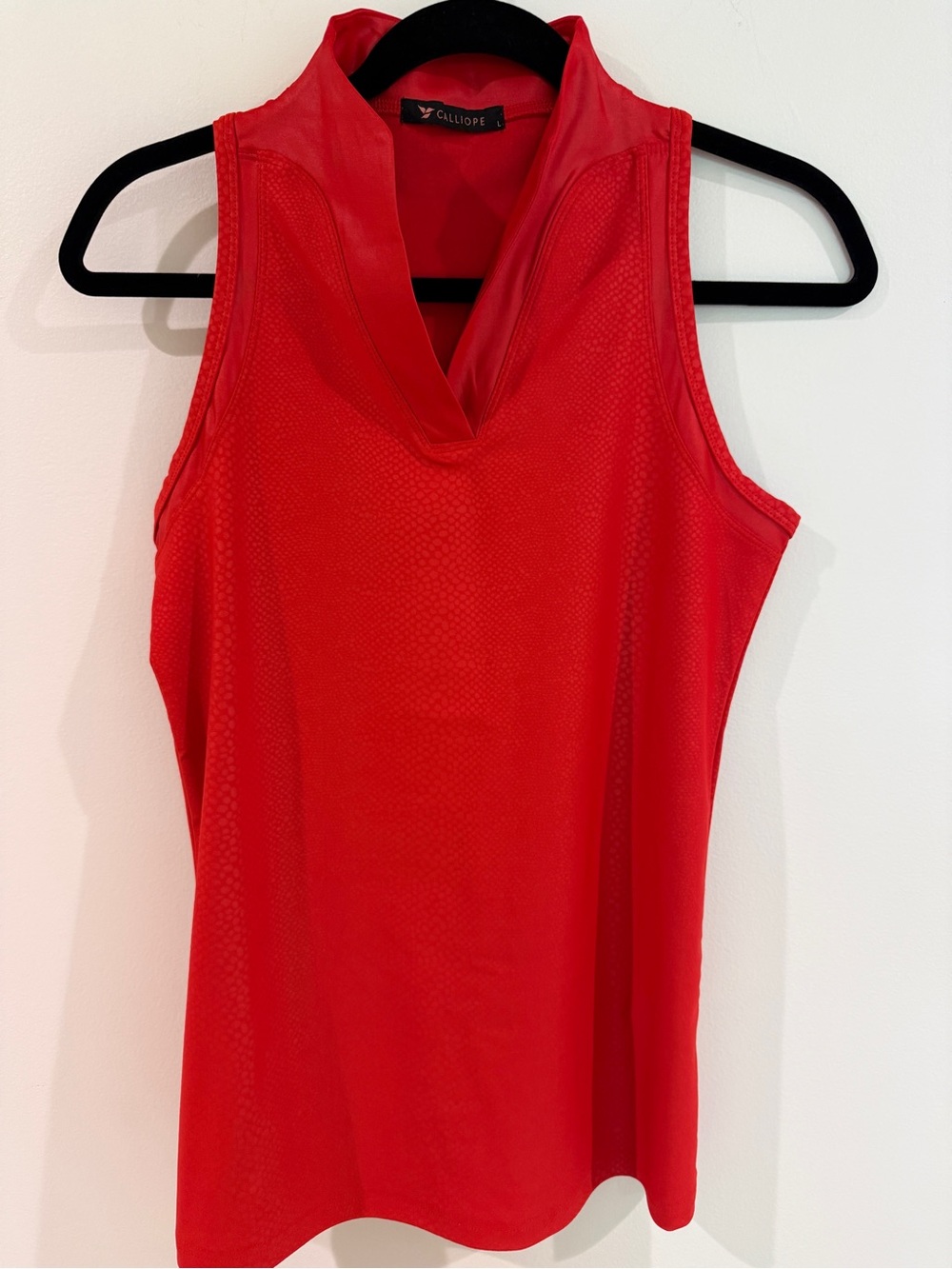 Calliope Lucky in Leather Red V-Neck Sleeveless Tank Top